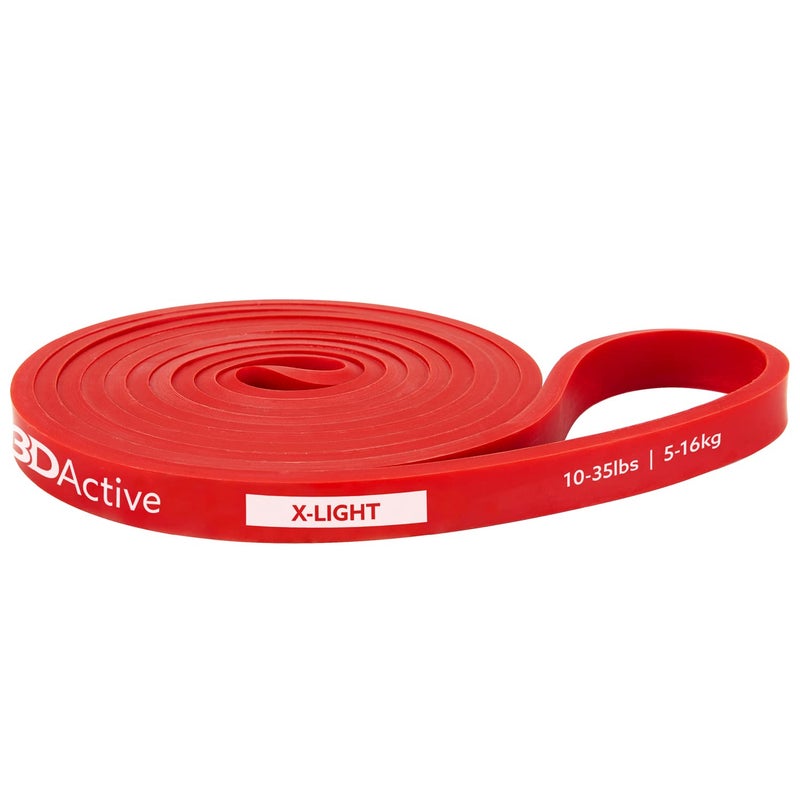 3DActive Pull Up Assist Band - Resistance Band for Strength Training, Powerlifting, Body Stretching, Crossfit - Exercise Guide Included - 10 to 35lbs - Red. - Image 1